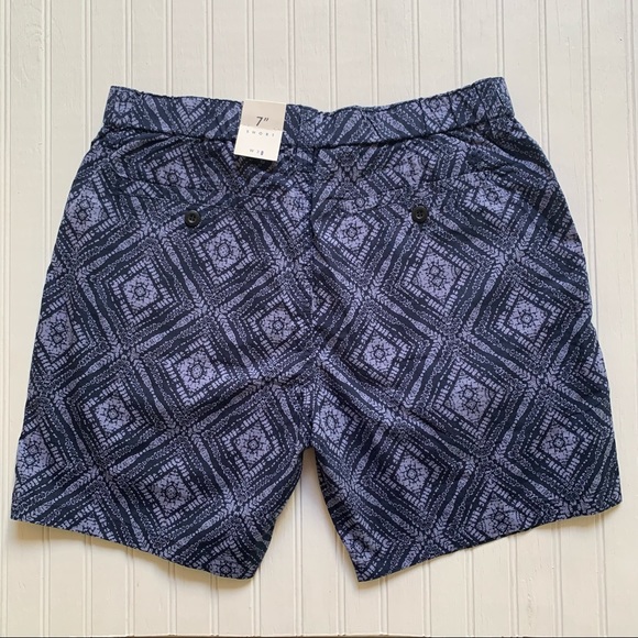 Lucky Brand ~new~ Men’s  7”   Blue Print Relaxed Shorts - Picture 2 of 9
